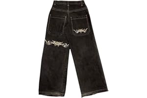 ORANDESIGNE Y2K Jeans Uomo Larghi Pantaloni Cargo Men's Jeans Hip Hop Pantaloni Larghi Denim Pantaloni Pantaloni a Gamba Larga Streetwear