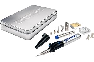 Dremel Versatip 2000 Mini Saldatore a Butano, Tempo Massimo di Combustione 90 Minuti, 6 Accessori per Saldare, Pirografare e Tagliare a Caldo