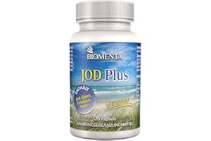 ‎BIOMENTA BIOMENTA Jod Plus – 120 Kapseln hochdosiert - Synergetischer Wirkstoffkomplex mit Selen, Folsäure, Eisen - vegan - Premiumqualität