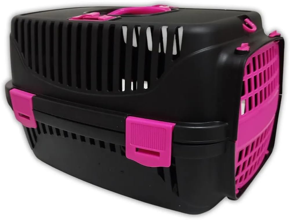 Pribor Kedi Köpek Evcil Hayvan Taşıma Çantası Box Orta Boy Çok Fonksiyonlu Siyah-pembe