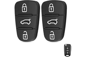 SLshiBo 2 Piezas Llave de Coche Teclado 3 Botones para reemplazar la Llave de Goma del Teclado Compatible con Hyundai I10 i20 i30 ix20 ix35 y Kia CEED Soul Vega sportage Rio