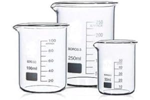 Rocwing Becher Graduato in Vetro Borosilicato 3.3 (50ml+100ml+250ml)