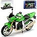 Produktbild Kawasaki Z1000 Grün mit Sockel und Vitrine 1/24 Atlas Modell Motorrad mit individiuellem Wunschkennzeichen