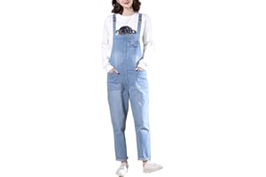 Vanchenl Damen Casual Loose Denim Latzhose Bib Verstellbare Jean Overalls Romper Jumpsuit Harem Hosen