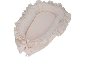 Fouriding Nid d'ange pour Nouveau-né et Bébé Sac de Couchage Anti-Coup de Pied pour Nouveau-né Garçons Filles 0-18 Mois Cadeau pour Nouveau-né (Beige)