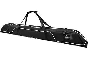 MOPHOEXII Ski Bag,Single Ski Bags for Air Travel,Ski Bag with Separate Pole Slot,Ski Travel Bag for Snow Gear, Poles and Accessories