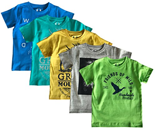ELK Little Master Kids Boys Round Neck Printed Half sleeve 100% Cotton Blue Yellow Grey and Green 5 Piece Combo RS.649 (74.00% Off) - Amazon ELK Little Master Kids Boys Round Neck Printed Half sleeve 100% Cotton Blue Yellow Grey and Green 5 Piece Combo RS.649 (74.00% Off) - Amazon