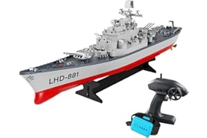 efaso RC Schlachtschiff LHD-881 Ferngesteuertes Boot 1:390 Akku Alarm 2,4 Ghz Remote Watch
