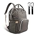 Produktbild Hafmall Baby Wickeltasche Rucksack mit Kinderwagen Haken Multifunktional Reise Wickelrucksack Große Kapazität Babytasche (Grau)