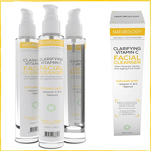 Naturology Vitamin C Facial Cleanser – Cruelty Free Face Wash Infused With Anti Aging Ingredients, Including Retinol Paraben & sulfate free