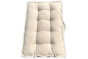 MOLYNNCHIC Floor Pillow Meditation cushion, Tufted Seat Cushions Reading Nook Cushion Large Floor Pillows Seating for Adults/Kids, Thick Floor Cushion Sitting Pillow for Living Room Balcony outdoor（beige）