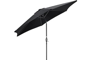 CHRISTOW Tilting Garden Parasol Umbrella UV Protective Polyester Canopy With Crank Handle