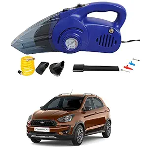 Oshotto 2 in 1 Car Vacuum Cleaner Cum Tyre inflator/Air Compressor Compatible with Ford Freestyle (Blue)