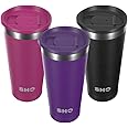 SHO Calix - Insulated Stainless Steel Coffee Cup, Travel Mug & Tumbler - Splash Proof - 500ml - 6 Hours Hot & 12 Hours Cold - Reusable, BPA Free, Thermal Vacuum Flask (Vivid Violet, 500ml)