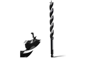 MOXPIFY Foret à bois hélicoïdal 18 mm x 230 mm, 3 lames, bois tendre et dur, avec pointe de centrage et tige E 9.5