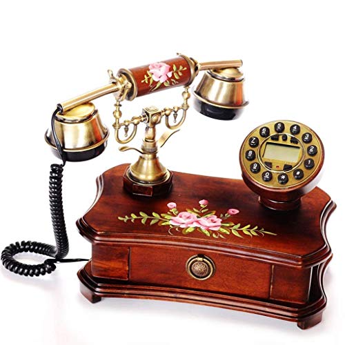 Preisvergleich Produktbild RMXMY Europäische antike Retro Telefon Massivholz pastoralen handbemalte Mode kreative Persönlichkeit Festnetz