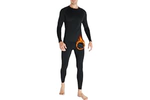 HOPLYNN Thermal Underwear Herren Funktionsunterwäsche Set Atmungsaktiv Innenfleece Skiunterwäsche Männer Winter für Joggen,Radfahren,Fußball,Skifahren,Motorrad Warme