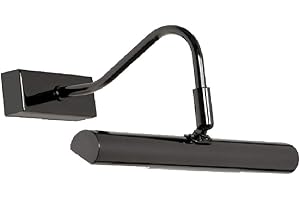 BRITALIA Mirror Black Chrome Vintage Retro Picture & Mirror Light | Adjustable Head | 285mm Width | Rectangular Back Plate | 2 x G9 Lamps Required (Not Included)