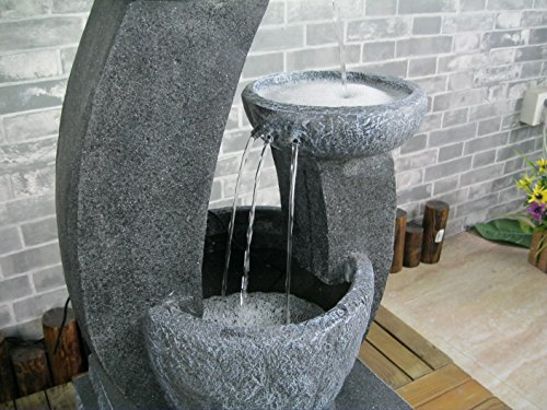 Solarspringbrunnen Solarbrunnen Cascade Garten Brunnen Kaskade Komplettset für Garten und Terrasse Tag und Nacht ! ✔NEU - 5