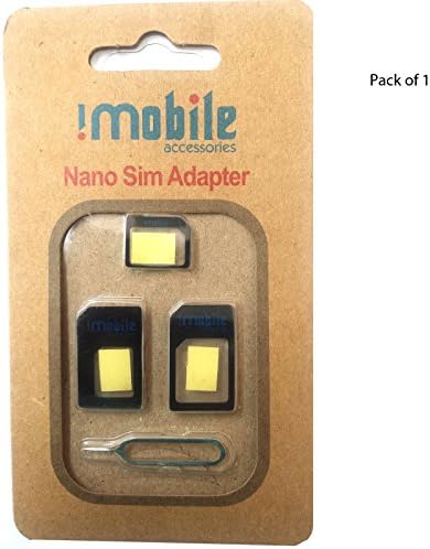 Genuine Imobile 4 in 1 Nano to Micro &amp; Standard Sim Card Adapter With Sim Tray Ejector For Iphone,Samsung Smartphoes (1 pack, Black)