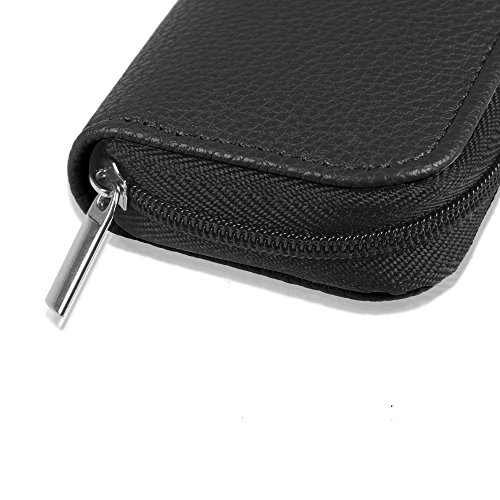 Fintie Apple Pencil Hülle – Premium Kunstleder Schutzhülle Etui Tasche Sleeve Pouch mit integriertem Ablagefach und Halter für Apple iPad Pro Pencil, kompatibel mit Samsung Tab S3 S Pen, Schwarz - 3