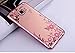 Produktbild Für Samsung Galaxy A5 2017 Hülle,Samsung Galaxy A5 2017 Silicone Hülle [Kristallklar Durchsichtig],RIKINEY Überzug Rose Gold Klar Silikon Strass Bling Glitzer Shiny Bumper Case Soft Gel Schutzhülle Pink Blumen Schmetterling Muster Diamant Strass Rahmen Weich TPU Handy Tasche Kristall Transparent Silicone Rückseite Durchsichtig Hülle Etui Cover für Samsung Galaxy A5 (2017) A520, Rose Gold Rosa Blumen