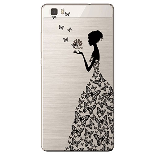 VertTek 3 in 1 Weich Silikon Transparent Hülle für Huawei P8 Lite Durchsichtig Schutzhülle Case Ultradünnen Leichtgewichtt Edui Elegant Malerei Muster Handy Tasche Schutzhülle Transparent Clear Protective Cover ( Rosa Mandala + Blau Dreamcatcher + Schwarz Mädchen ) - 3