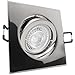 Produktbild 5er Set (3-8er Sets) Einbaustrahler CARREE (eckig/quadratisch) Chrom glänzend; 230V GU10; SMD LED 7,5W = 70W; DIMMBAR; Kalt-Weiß; Einbauleuchte; schwenkbar