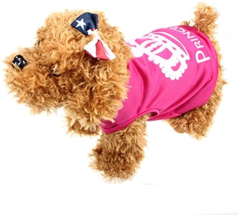 Familizo Pet Clothes Apparel Vest Costumes Summer Imperial Crown Printed Coat (M, A)