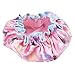 Mudder Waterproof Women Shower Cap Double Layer Bath Cap Elastic Band Spa Shower Hat, 2 Pack, Pink and Purple