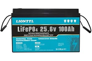 GENERISCH LiFePO4 akumulator LiFePO4 24 V (25,6 V) 100 Ah, akumulator litowo-jonowo-fosforanowy z BMS, 5000+ Deep Cycle, do silnika trollingu, wykrywacza ryb, skuterów dziecięcych, Power Wheels, na kemping