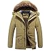 Produktbild Amphia Lange Herren Abschnitt Baumwolljacke Daunenjacke - Männer Länge Reißverschluss Plus Größe Kapuze Baumwolle Mantel(KhakiL)