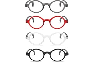 Aiweijia 4 Pack Unisexe Rétro Tour Charnières à ressort Lunettes pour lire Poids léger Lunettes pour Hommes Femmes