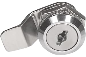 Amig - 38 mm vikt brevlådelås - Säkerhetslås för post med 2 tomma nycklar, förnicklat stål, Mått: Ø18 x 16 x 38 mm - Lätt att