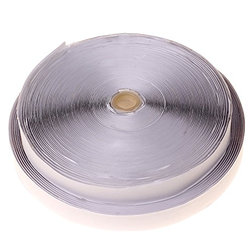 HIMRY 25m Klettband Selbstklebend, (25m Flausch & 25m Hakenband), 25mm breit, Rückseite des Bandes ist selbstklebend, Flausch & Haken, zum Aufnähen usw., selbstklebend, Weiß KXB5109 White - 2