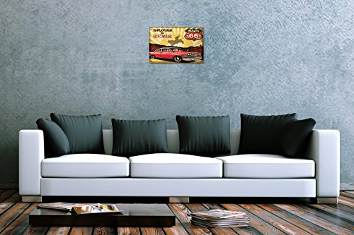 Plaque-maille-Nostalgique-Rtro-Voiture-Vintage-route-66