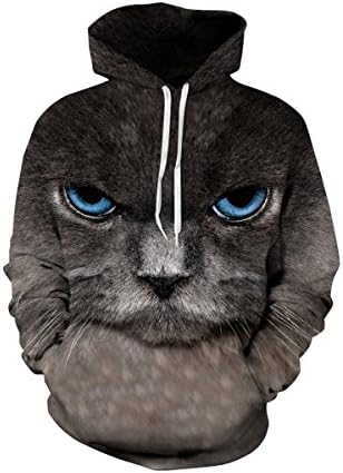 WJNKK Mens Womens Unisex Hoodies 3D Prints Lightning Cats Sweatshirt Full Sleeve Jumper Top Casual Work Leisure Sport Sweater Pull Over,OneColor-L/XL