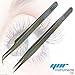 YNR® Swiss Quality Tweezers Straight Curved For Individual Eyelash Extensions (Set of Volume Lash Curved & Straight Silver)