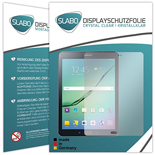 2 x Slabo Displayschutzfolie Samsung Galaxy Tab S2 (9,7 Zoll) Displayschutz Schutzfolie Folie „Crystal Clear“ unsichtbar MADE IN GERMANY - 2