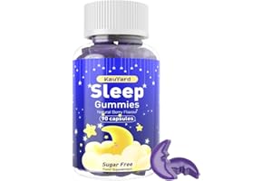 KauYard- Gummies for Sleep Support & Mood Enhancement Sugar Free Sleep Gummies | Natural Berry Flavor Sleep Aid Supplement (90 Gummy)