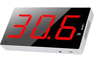 Decibel Mätare, 30-130dB Ljudnivåmätare med 3 Tum Stor LCD-skärm, Väggmonterad Klassrumsbuller Decibel Läsare Hörbart Larm