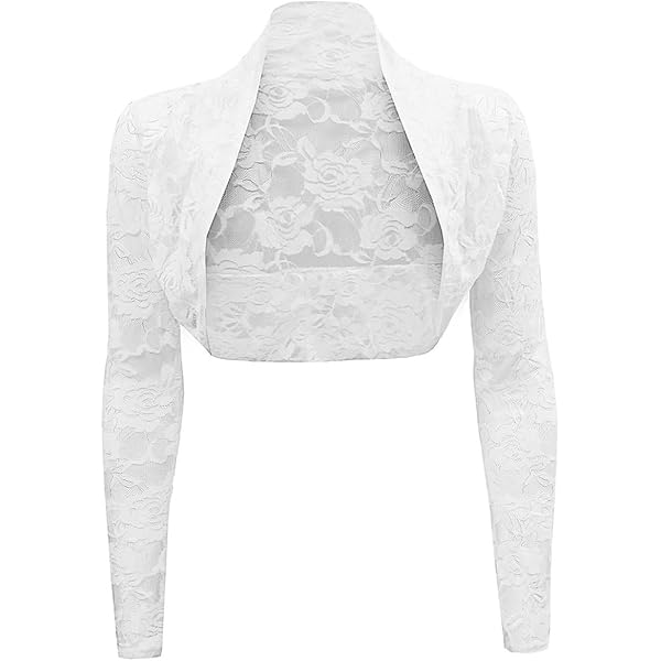 Sukiglam Bolero Feestelijke bolero met lange mouwen voor dames, met lange mouwen, elegant transparant net, korte cardigan, lichte schouderjas voor casual, sport, bruiloft, herfst, mouwen, bolerojas