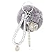 Ularma Elegant Plüsch Ball Schlüsselanhänger Weich Keychain Handtaschenanhänger Dekor (grau)