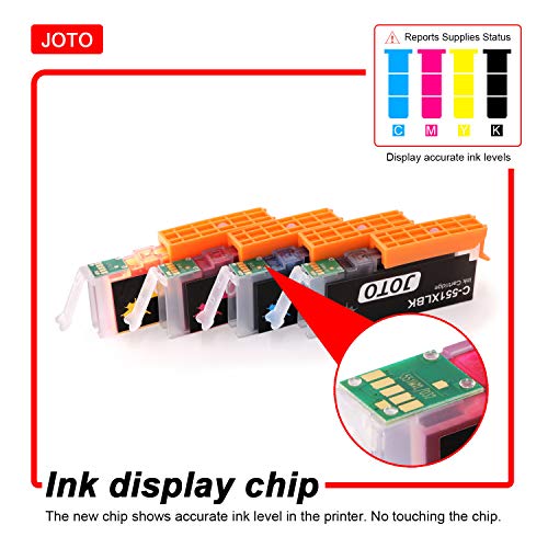 JOTO PGI-550XL CLI-551XL Cartuchos de tinta Reemplazo para Canon PGI-550XL CLI-551XL PGI-550 CLI-551  1PGBK  1BK  1C  1M  1Y  Alta Capacidad Compatible con Canon Pixma MG5450 MG5550 MG5650 MG6450 MG6350 MG6650 MX925 MX725 MX725 IP7250
