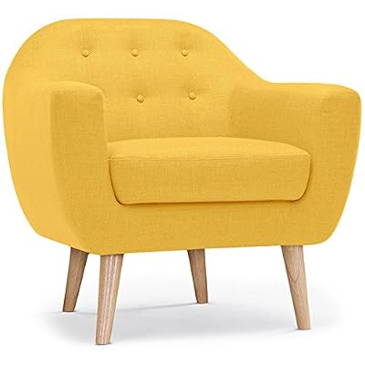 Menzzo Fauteuil MENZZO Fauteuil scandinave savoy tissu jaune