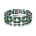 Produktbild 8,66 Zoll Mode Herren Schmuck Edelstahl Motorrad Fahrrad Kette Armband Titan Stahl Radfahren Armbänder (Schwarz Grün)
