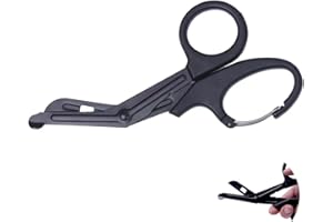 Biglumin Verbandschere, Erste-Hilfe-Schere Edelstahl Rostfrei, EMT Bent 7,7 Zoll Matt Titanbeschichteter Edelstahl-Verbandschere oder Gaze für Arzt Oder Krankenschwester, Notaufnahme Oder Outdoor-Camp