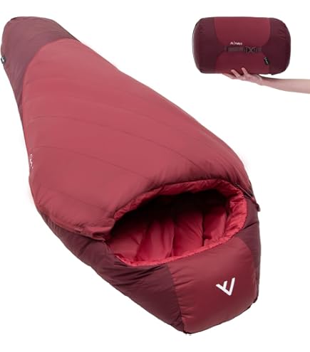 qeedo Daunenschlafsack 3 Jahreszeiten – warm, leicht & komprimierbar, Komfort 6 °C, Größe L bis 195 cm, RDS Daune, wasserabweisend, Camping & Trekking Sport & Freizeit