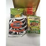 chin chin,Tom Tom sweets , plantain crips Jalapeno pretzel pieces snack pack.