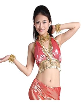 Dancewear Danza del ventre Costume Set Backless Maniche Bra+Chiffon Gonnas